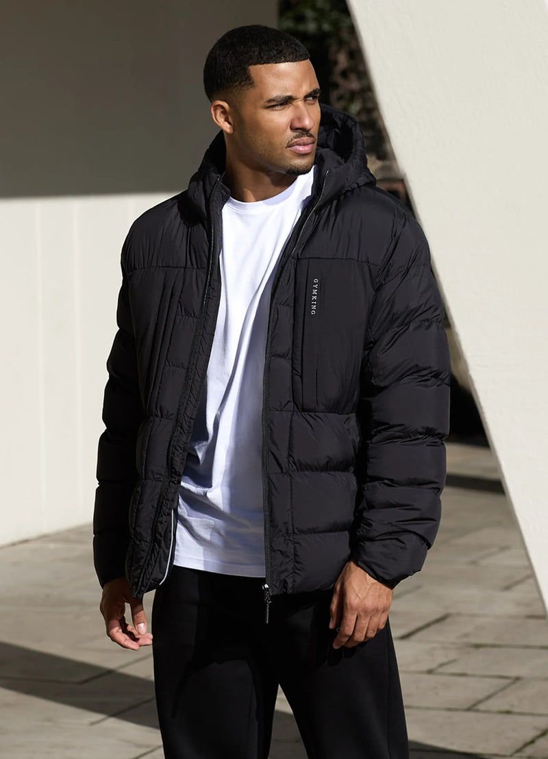 Black lightweight padded coat online