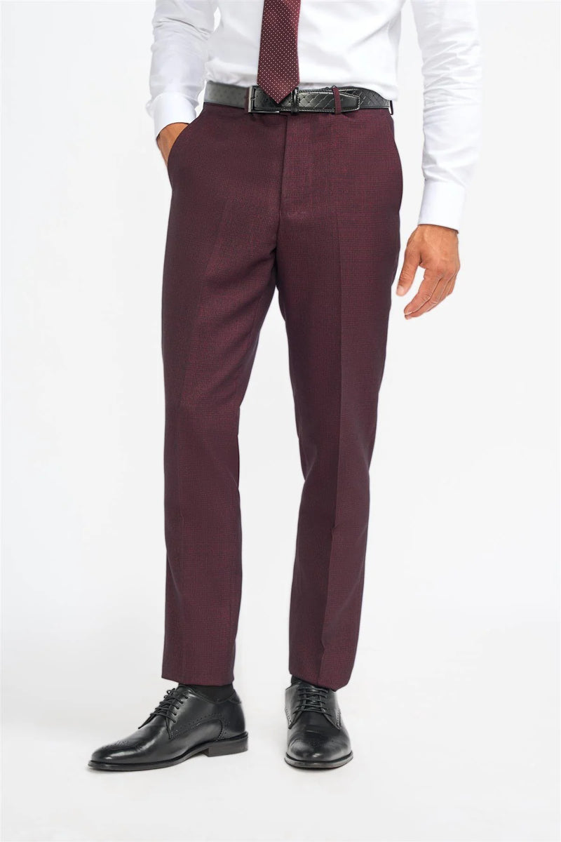 HOUSE OF CAVANI Caridi Smart Dress Suit Trousers - Wine