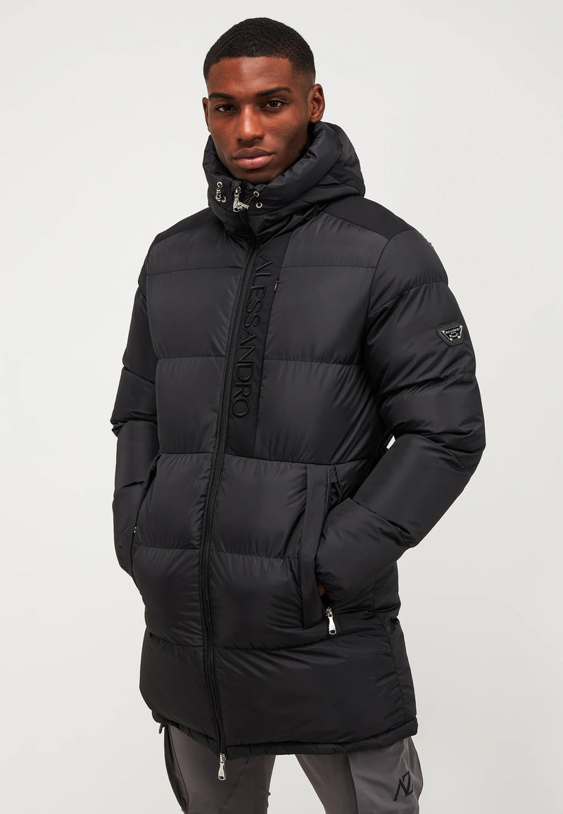 Alessandro Zavetti TORNO LONGLINE PUFFER JACKET - Winter coat - jet black