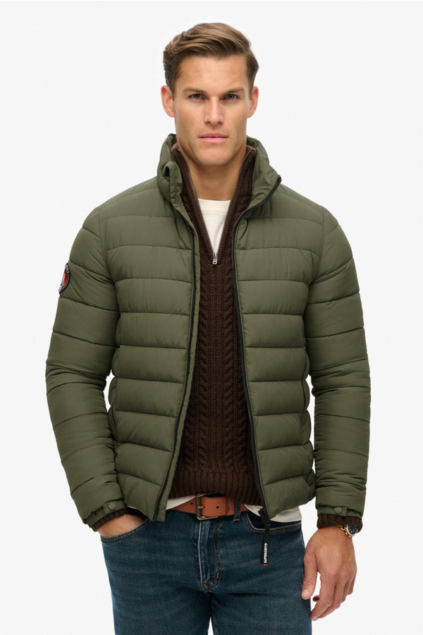 Superdry Mens Fuji Emb Padded Jacket Eclipse - DUSTY OLIVE