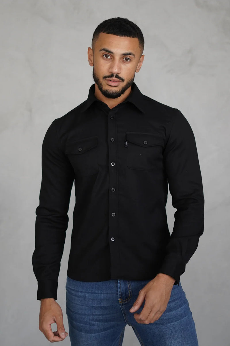 Capo Long sleeve Tailored fit Overshirt - BLACK