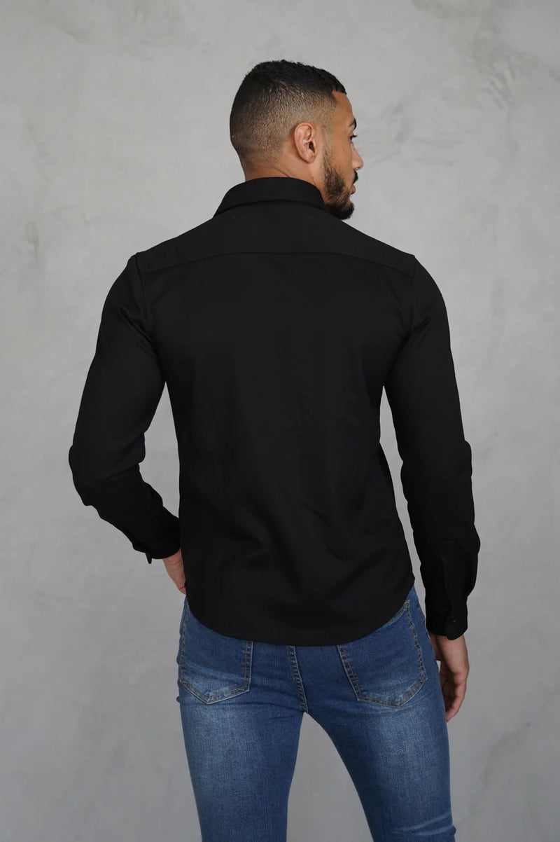 Capo Long sleeve Tailored fit Overshirt - BLACK