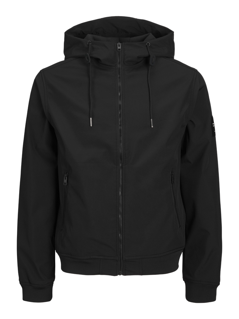 Jack & Jones Basic Softshell Hooded Jacket - BLACK