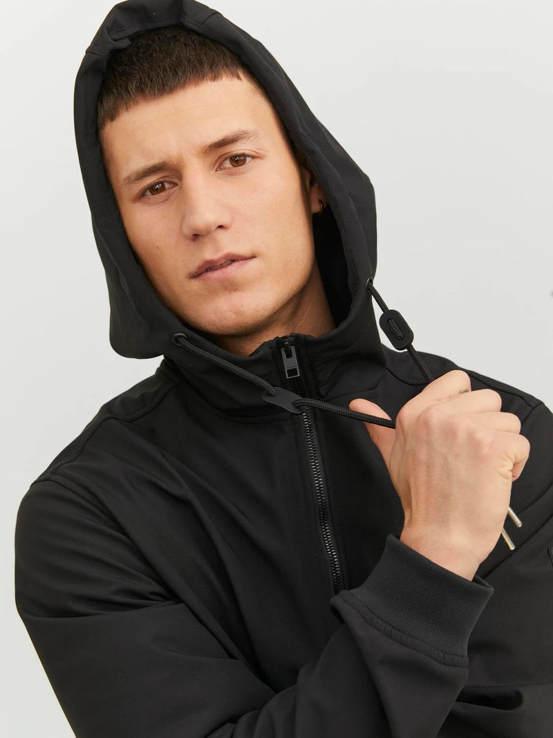 Jack & Jones Basic Softshell Hooded Jacket - BLACK