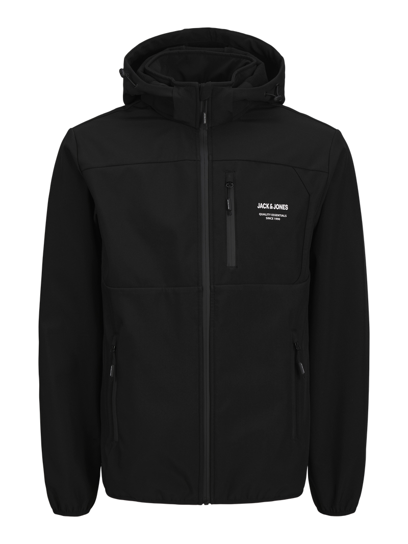 Jack & Jones Theo Softshell Hooded Jacket - BLACK