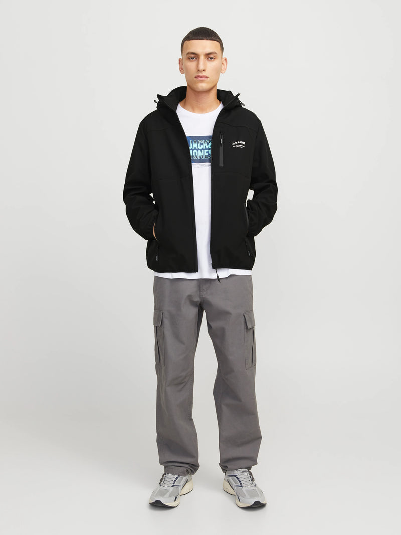 Jack & Jones Theo Softshell Hooded Jacket - BLACK