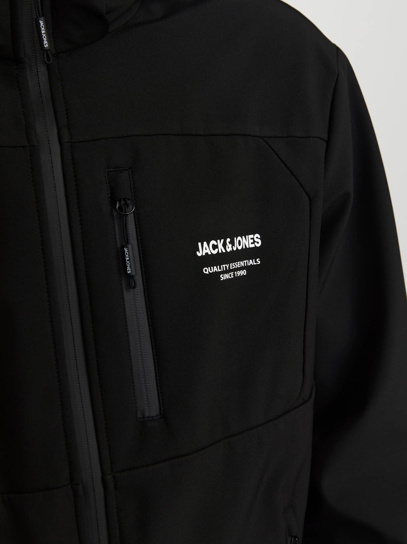 Jack & Jones Theo Softshell Hooded Jacket - BLACK