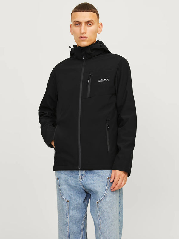 Jack & Jones water-resistant Softshell Hooded Jacket Taylor - BLACK