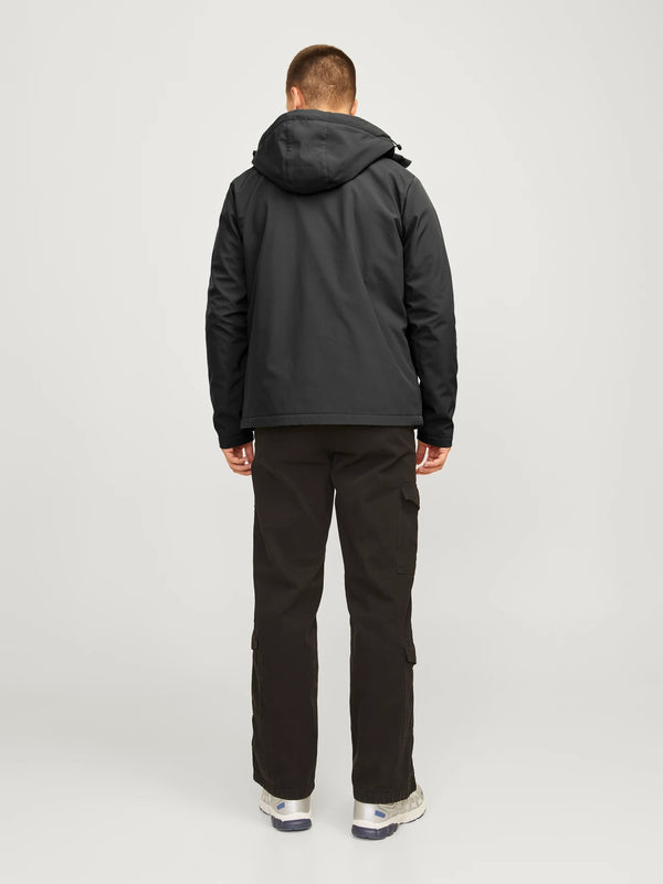 Jack & Jones water-resistant Softshell Hooded Jacket Taylor - ASPHALT