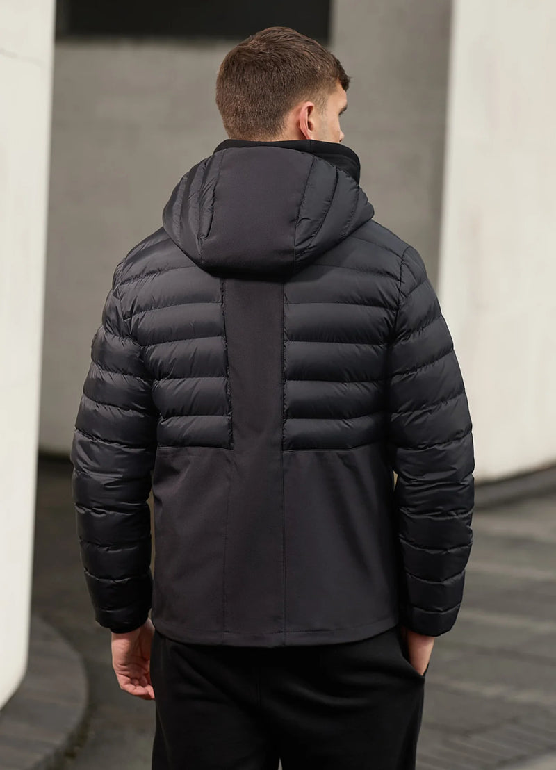 Gym King Summit Hybrird Hooded Jacket - BLACK