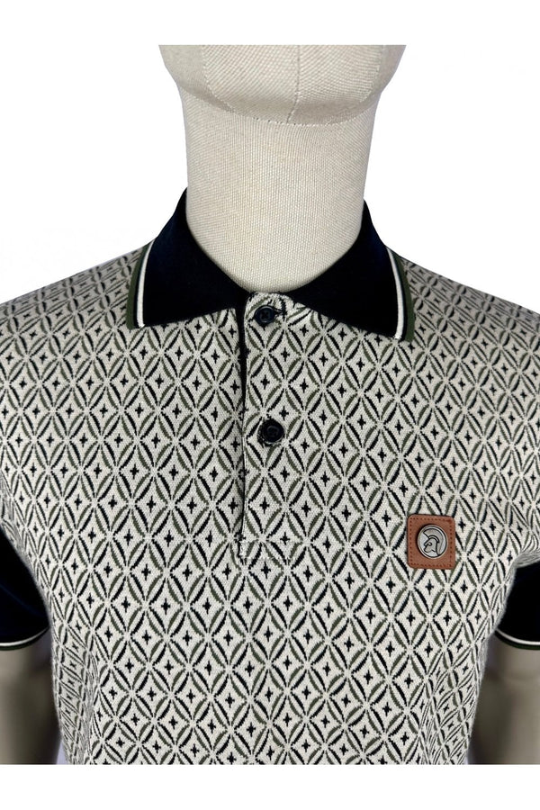 Trojan Geometric panel Heavy cotton interlock polo TR/8924