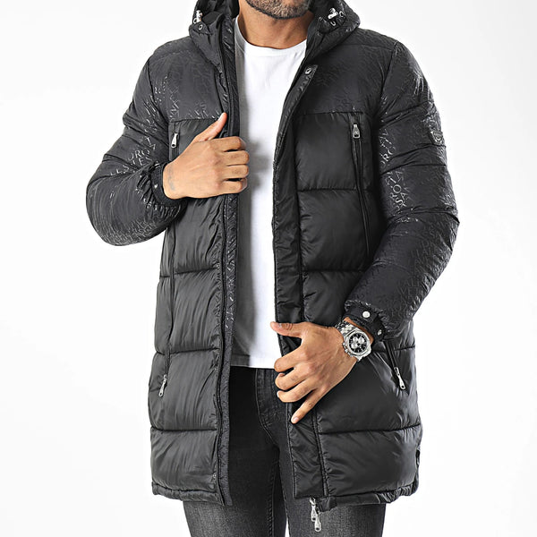 Alessandro Zavetti Viardi Longline Hooded Down Jacket - Black