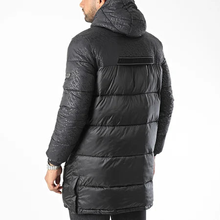 Alessandro Zavetti Viardi Longline Hooded Down Jacket - Black